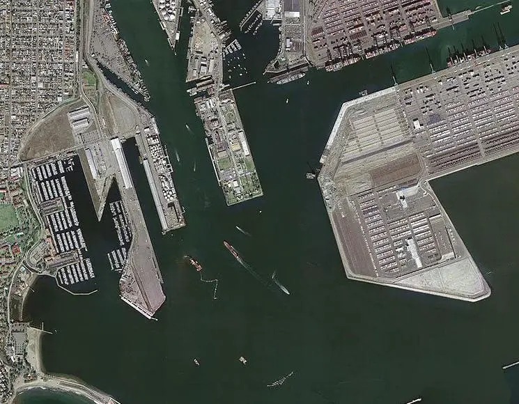 The Port of Los Angeles Aerial View