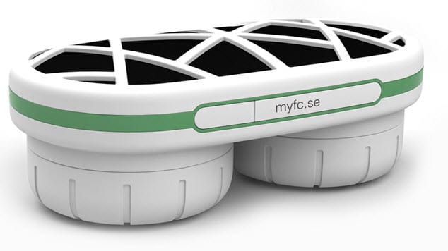Example of mobile hydrogen power - myfc portable, designed to charge mobile devices
