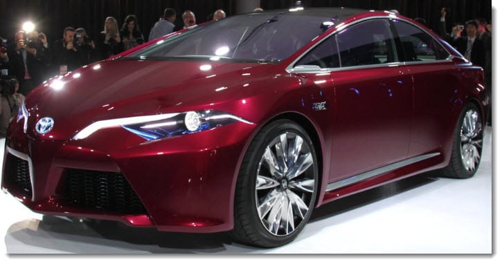 Toyota shows off the new NS4, a possible successor to the popular Prius, at the Detroit Motor Show