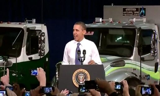 Obama at Daimler manufacturing factory in North Carolina