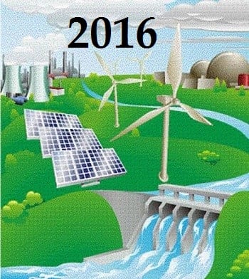 Solar energy and wind energy in 2016