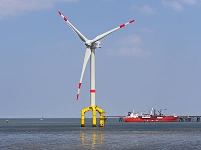 Offshore Wind Energy Project - Wind Turbine on water