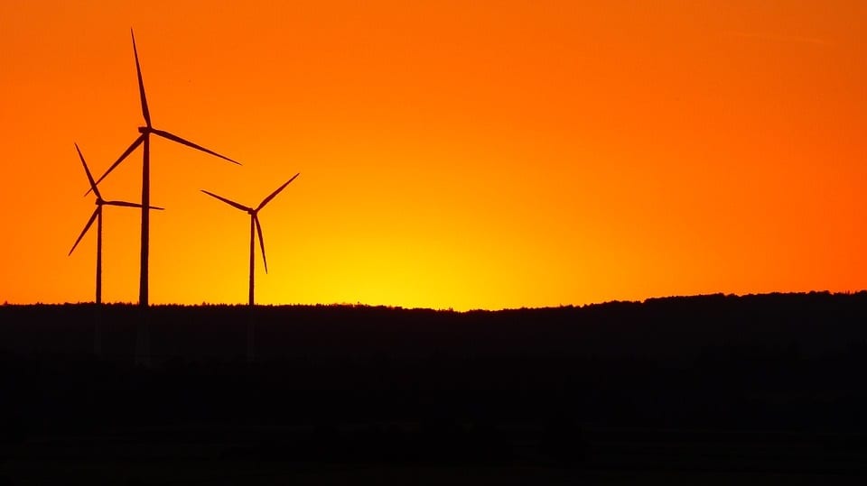 Wind Energy - Wind Turbines at Sunset