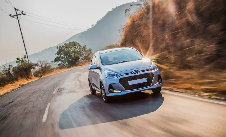 Fuel Cell Vehicles - Hyundai Car Driving on Road