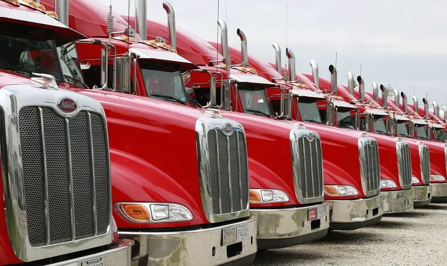 Fuel cell Trucks - Line of Red Trucks