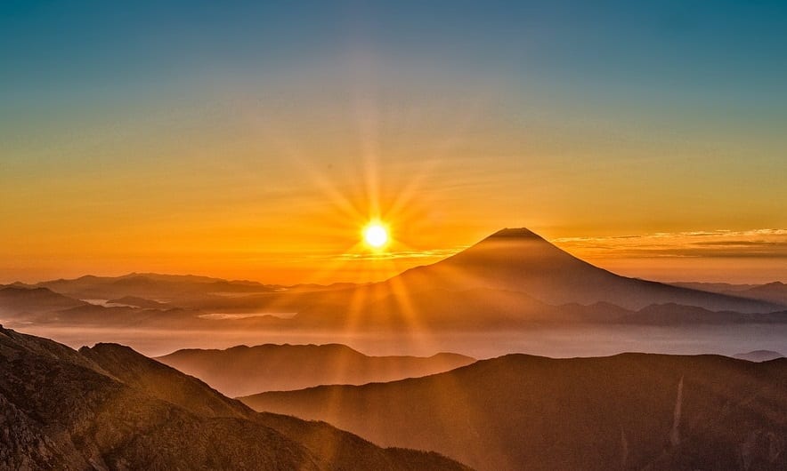 Renewable Energy - Sun - Mt Fuji Japan