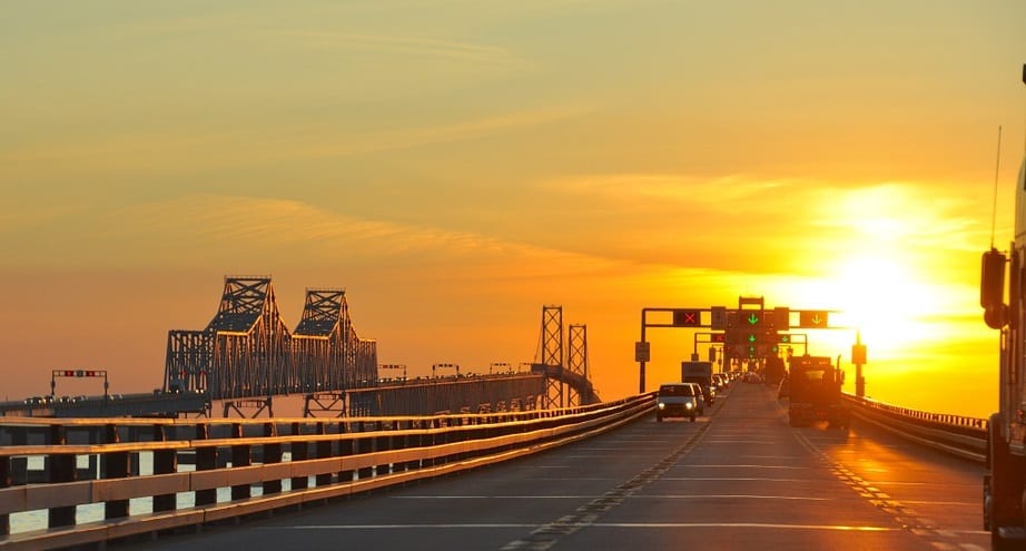 Solar Energy - Bridge in Maryland at Sunset