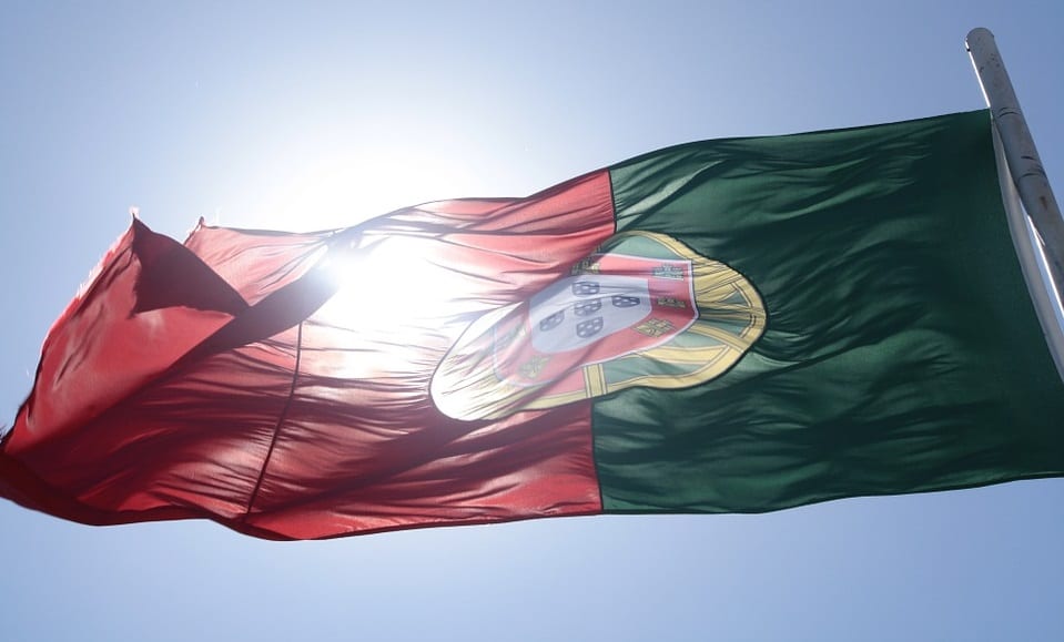Renewable Energy - Portugal Flag in Sun
