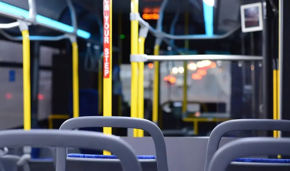 Volvo hybrid bus - Interior of public bus