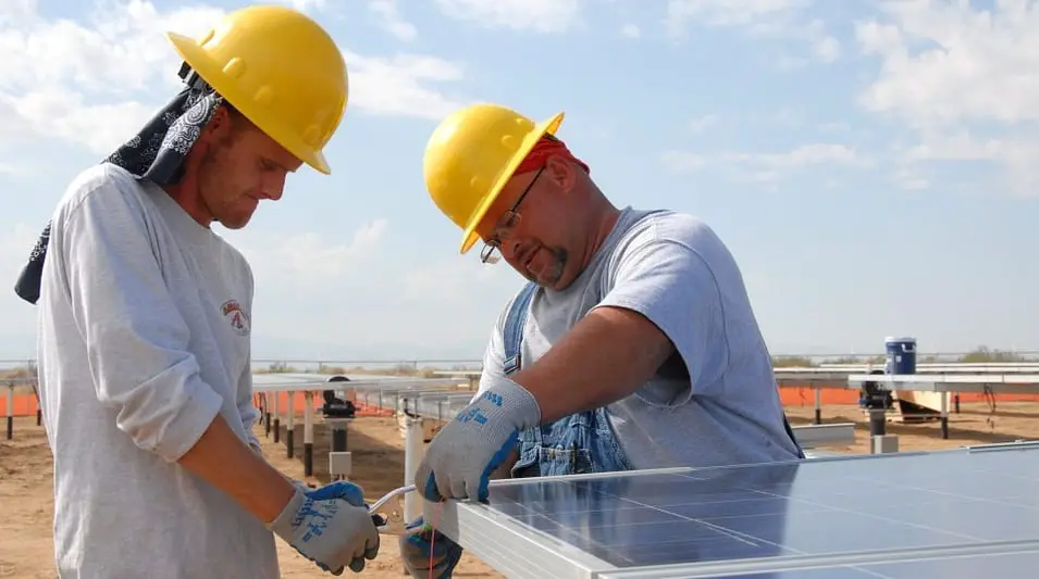 Stolen Solar Panels - Construction workers installing solar panels