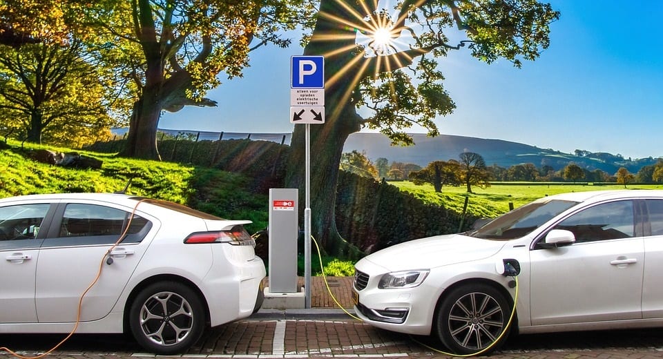 Green fuel - electric cars charging - clean transportation