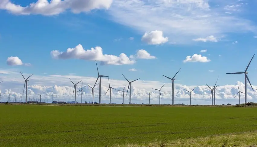 Illinois Wind Farm - Wind Power Station - Wind Turbines in Field