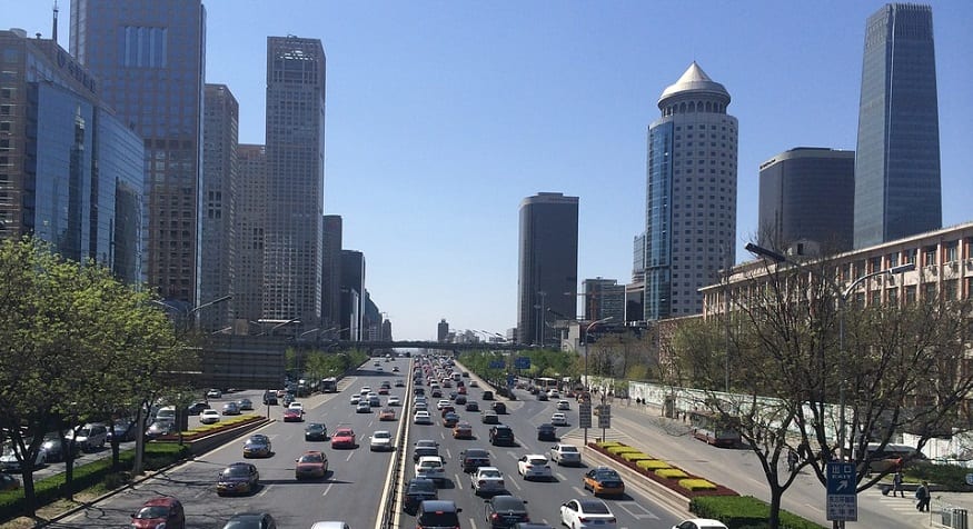 hydrogen fuel car goals in China - Beijing roads