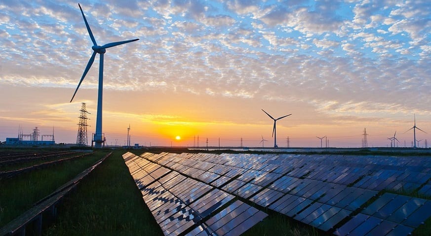 renewable electricity - solar energy and wind energy