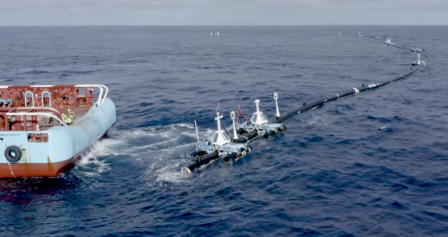 The Ocean Cleanup Project - Floating Boom on water - The Ocean Cleanup YouTube