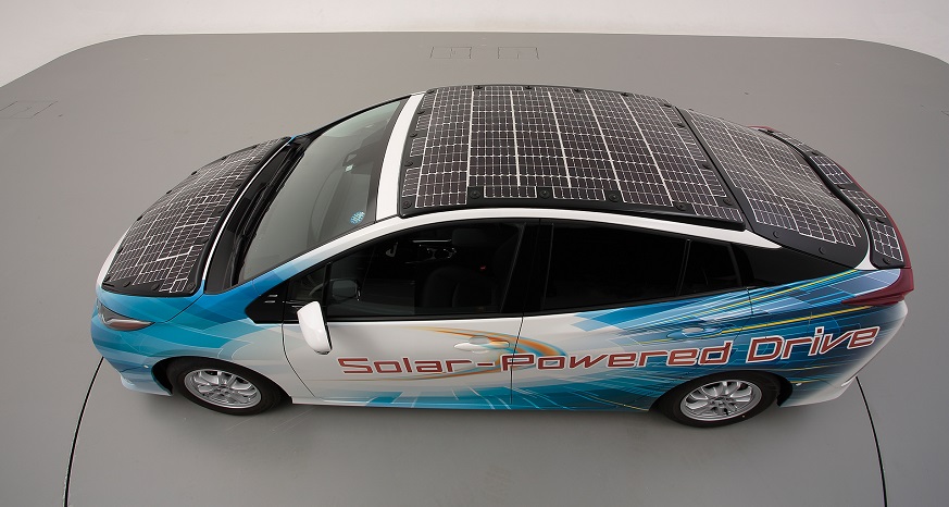 Solar-powered EV - Prius PHV demo model - Toyota
