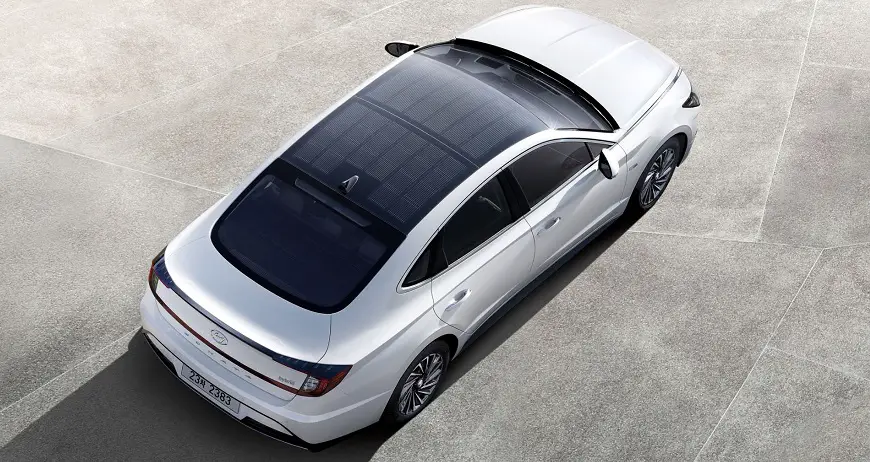 Hyundai launches hybrid solar panel car with a PV panel roof