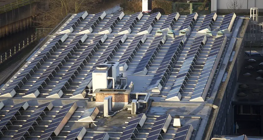 Tesla solar panels - solar energy system on roof