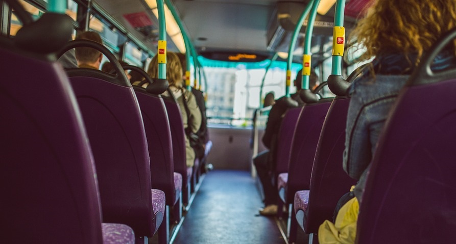 Hydrogen fuel transit - People sitting on bus