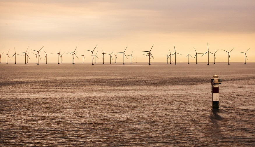 International offshore wind - wind turbines in ocean