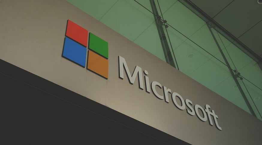 Microsoft data center - Microsoft logo on building