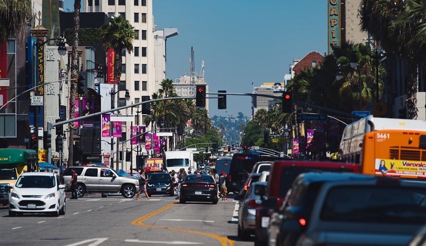 Start a hydrogen economy - Cars on road in Hollywood, California