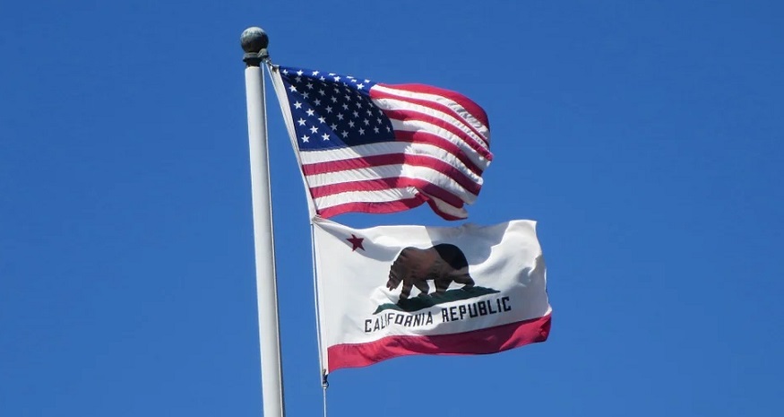 EH Group fuel cell - California and US flags