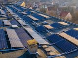 Green hydrogen plant in France - solar power on roof of building