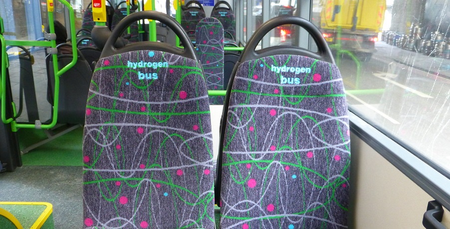 Wrightbus hydrogen buses - Image of hydrogen fuel bus seats - H2 bus interior