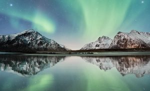 Liquid hydrogen - aurora borealis over Norway