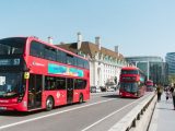 Hydrogen double decker bus - double decker bus on streets of London