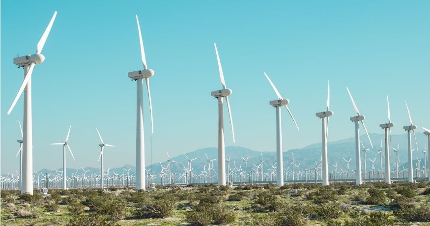 Wind energy powered hydrogen - onshore wind turbine farm