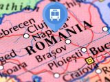 Hydrogen fuel cell buses - Romania map and bus marker