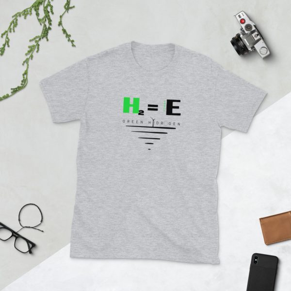H2 = Clean Energy Green Hydrogen Short-Sleeve Unisex T-Shirt 3