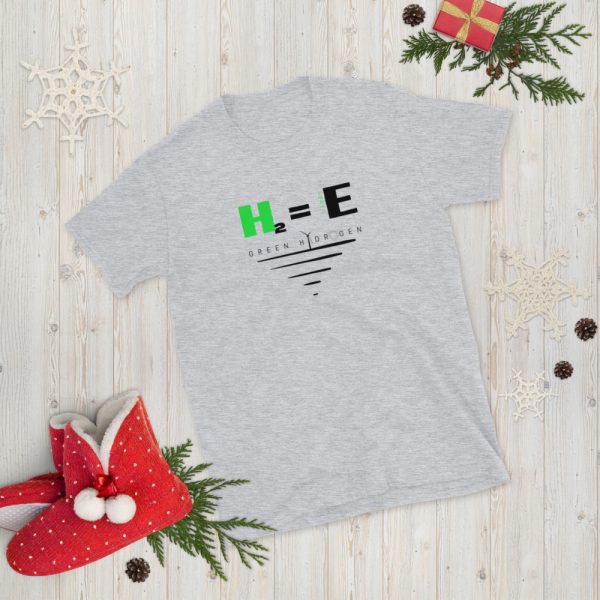 H2 = Clean Energy Green Hydrogen Short-Sleeve Unisex T-Shirt 4