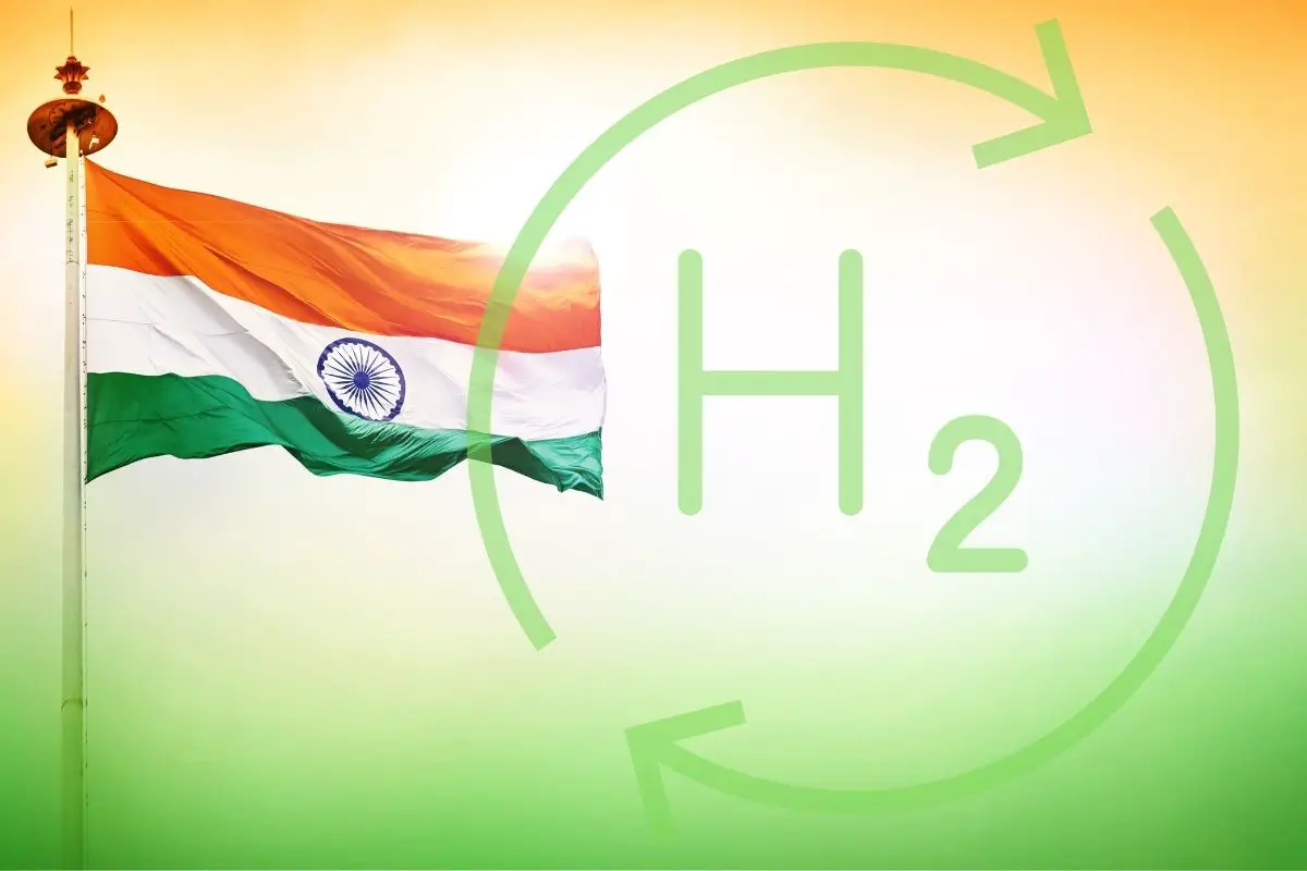 Fuel cell car - India flag - H2