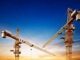 Hydrogen fuel plant - construction - cranes