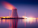 Nuclear hydrogen - Nuclear power plant at night