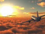 Fuel Cells - Plane above clouds - sun