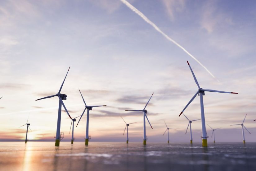 Green hydrogen - offshore wind energy - wind turbines in water