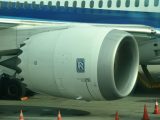 Hydrogen jet engine - Rolls Royce logo on plane engine