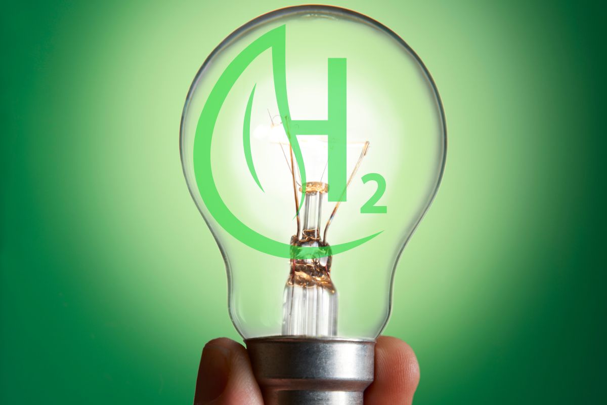 Green hydrogen projects - clean energy - light bulb