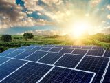 green hydrogen - solar farm and sunlight