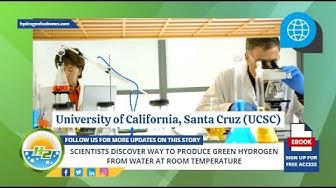 'Video thumbnail for Scientists discover way to produce green hydrogen from water at room temperature'