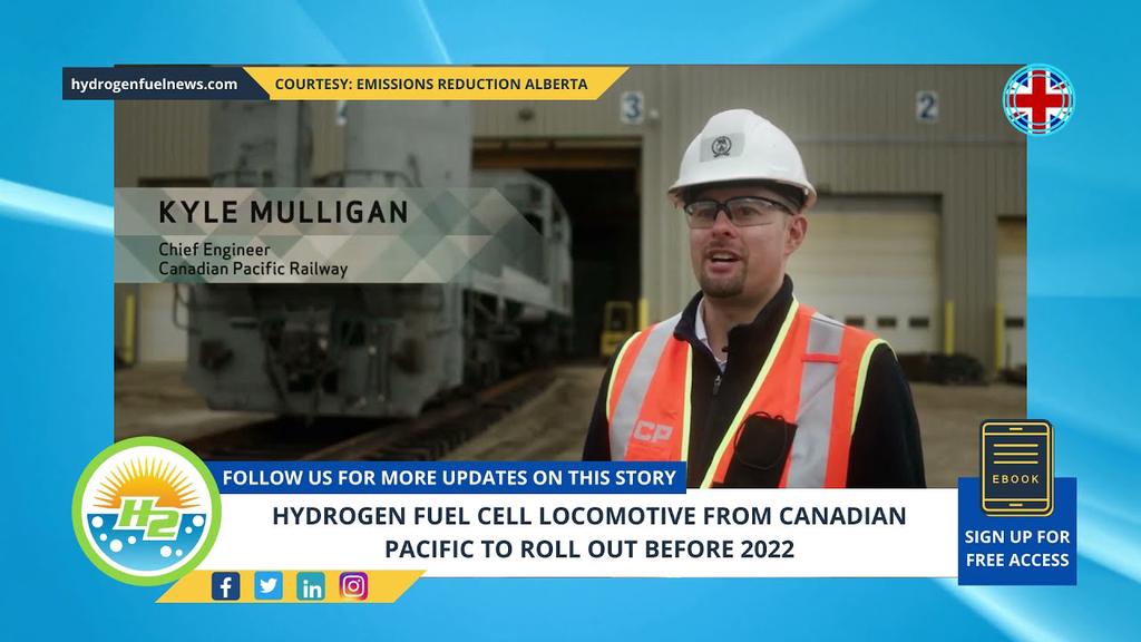 'Video thumbnail for Hydrogen fuel cell locomotive from Canadian Pacific to roll out before 2022'