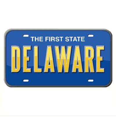 Delaware license plate