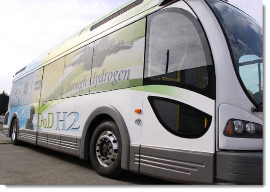 Joint Base Lewis-McChord received hydrogen-powered bus