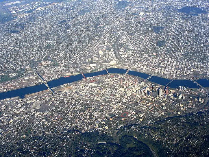 Aerial view of Portland - Clean Energy Projects