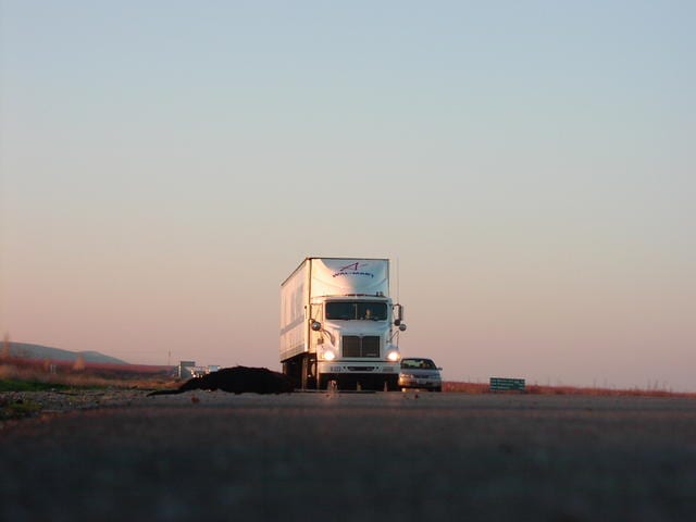 Truck on highway - Hydrogen Fuel