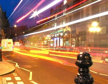 Hydrogen Fuel Infrastructure - London street at night